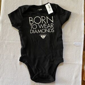 Black Onesie Bodysuit - “Born to Wear Diamonds”